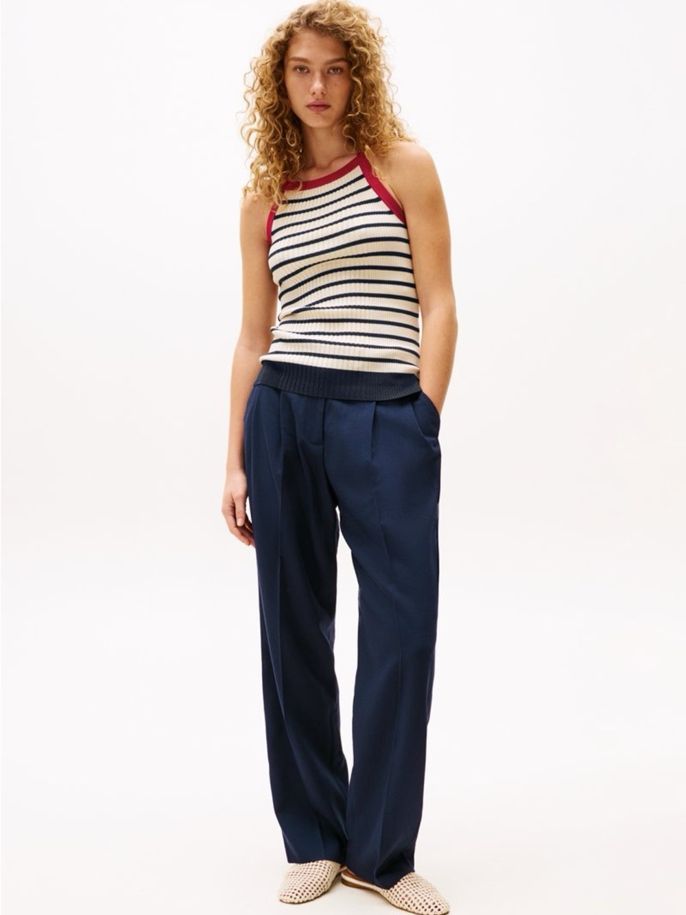 TOMMY HELFIGER, SOFIA RICHIE GRAINGE wide leg pants - navy